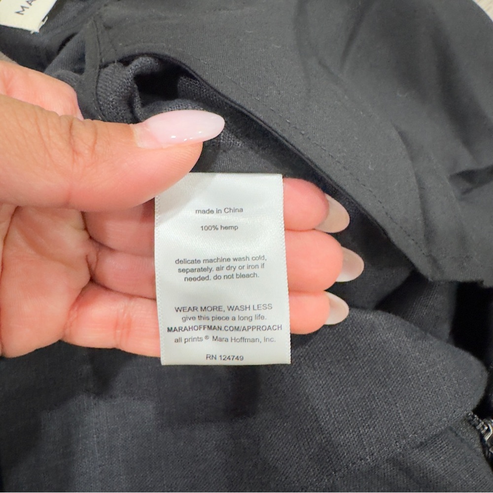 Mara Hoffman high waited wide leg linen black pants - Picture 9 of 9